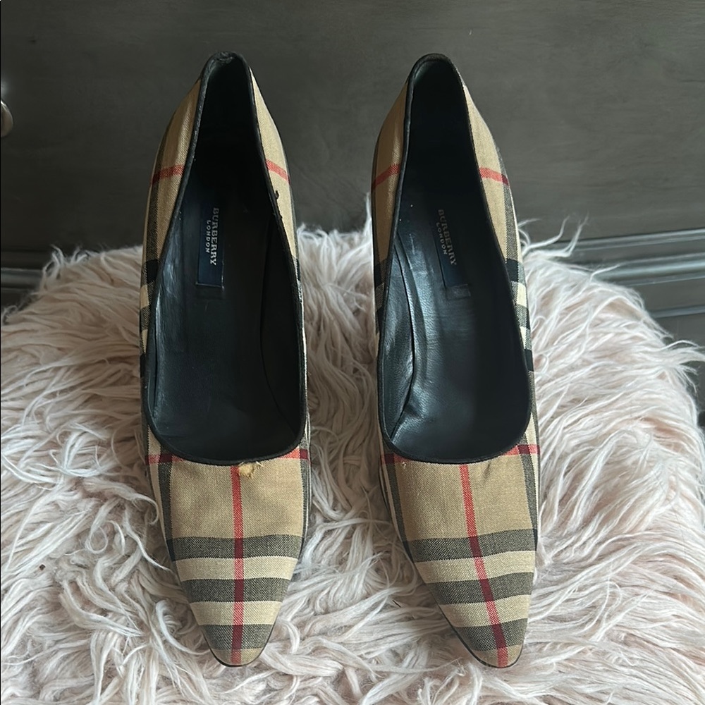 Burberry Tan Plaid Women's Shoes